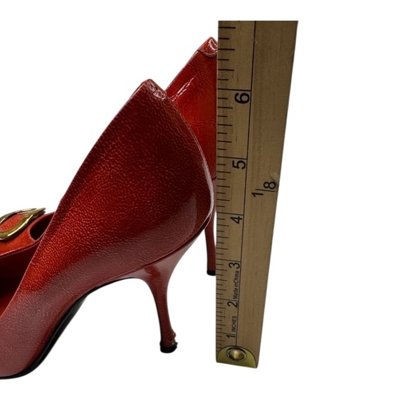 Bally Red Round Toe Pumps Heels - Picture 8 of 10